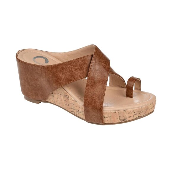 NWT Journee Collection Womens Rayna Heeled Sandal RAYNA-SANDAL Brown 9M - Picture 2 of 12